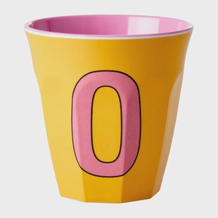 RICE Rice melaminebeker medium letter O 30 cl Yellow