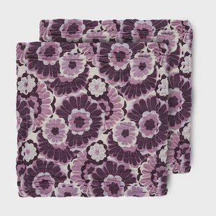 HKliving Floral katoenen servet 30x30 cm 2-pack Burgundy