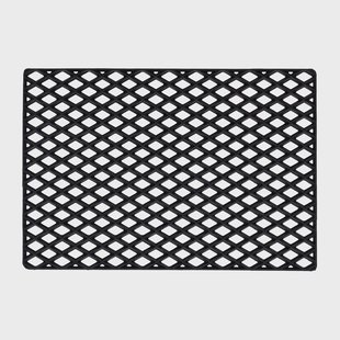 Dixie Black grid deurmat 60x90 cm
