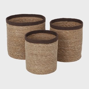Dixie Emil opbergmand 3-pack large Natuur-bruin