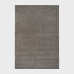 Linie Design Lineal Poem wollen vloerkleed Grey, 170x240 cm