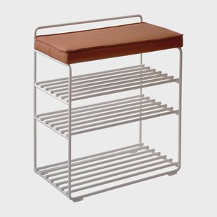 Maze Lower East Seat rek-kruk 50x28x58 cm White-cognac leather