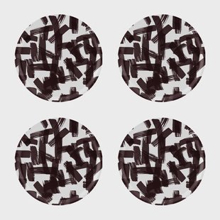 Åry Home Kryss glasonderzetter Ø11 cm 4-pack Black-white