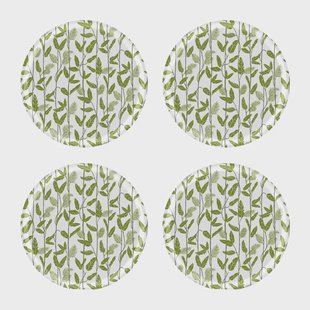 Åry Home Mougli Green glasonderzetter Ø11 cm 4-pack Green-white