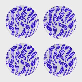 Åry Home Sudd glasonderzetter Ø11 cm 4-pack Blue-white