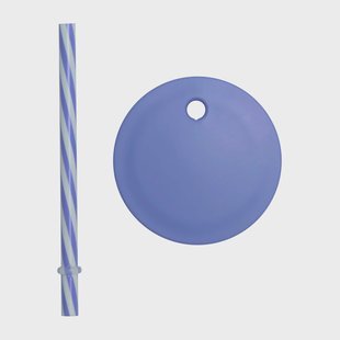 Design Letters Design Letters rietje met deksel Blue