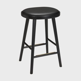 Hans K Colibri barkruk 63 cm Eikenhout zwartgebeitst-zwart kussen