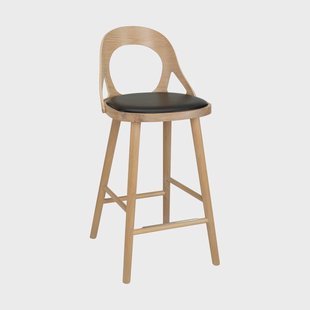 Hans K Colibri barstoel 63 cm Eikenhout geolied-zwart kussen