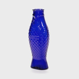 Serax Fish & Fish glazen fles 85 cl Cobalt blue