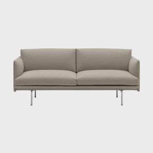 Muuto Outline bank 2-zits Ecriture 240-Polished Aluminum