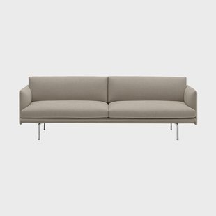 Muuto Outline bank 3-zits stof Ecriture 240-Polished Aluminum Muuto Outline bank 3-zits stof Ecriture 240-Polished Aluminum