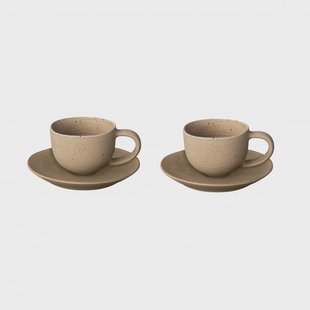 blomus Kumi espressokopje met schotel 6 cl 2-pack Fungi