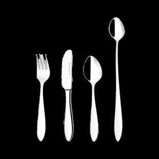 Hardanger Bestikk Fjord kinderbestek 4-delig Roestvrij staal