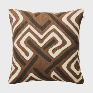 Chhatwal & Jonsson Gujarat kussenhoes 50x50 cm Dark Brown-Taupe