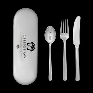 Kay Bojesen Grand Prix bestekset reiskit 3-delig Polished steel