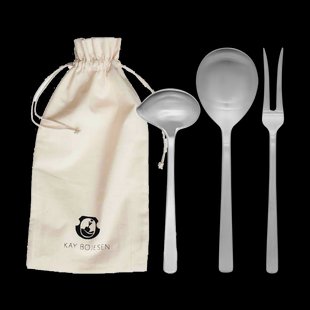 Kay Bojesen Grand Prix serveerset 3-delig Matte steel
