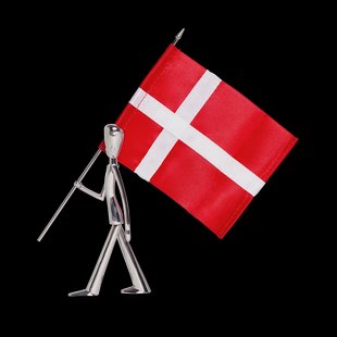 Kay Bojesen Royal Guard vlaggendrager figuur 18 cm Polished steel