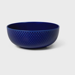 Lyngby Porcelæn Rhombe kom Ø15,5 cm Donkerblauw