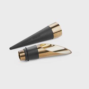 Rosendahl Grand Cru Bareware wijnkurk en schenktuit 2-delig Zwart-gepatineerd staal