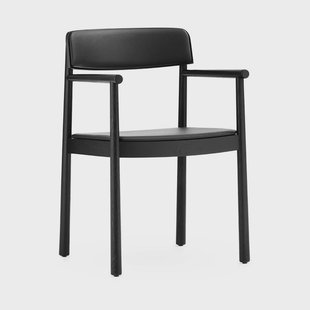 Normann Copenhagen Timb armstoel met kussen Black/ Ultra Leather - Black