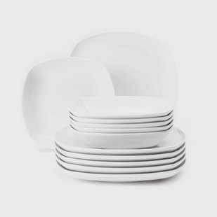 Seltmann Weiden Lido serviesset vierkant 12-delig Wit