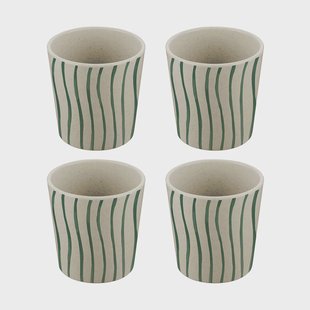 Koziol Connect kop S 19 cl 4-pack Monstera stripes