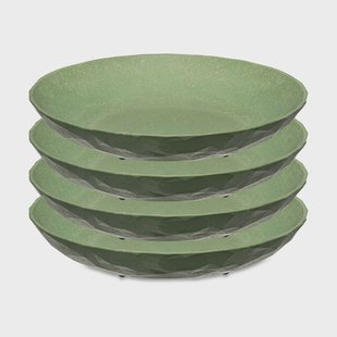 Koziol Club diep bord Ø22 cm 4-pack Nature leaf green Koziol Club diep bord Ø22 cm 4-pack Nature leaf green
