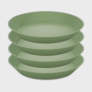 Koziol Connect diep bord Ø24 cm 4-pack Nature leaf green