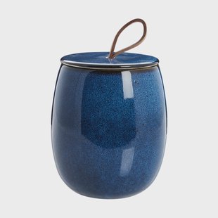 Lene Bjerre Amera opbergpot met deksel blue Ø12 cm