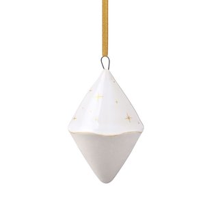 Villeroy & Boch Winter Glow kerstboomhanger double cone Wit-beige
