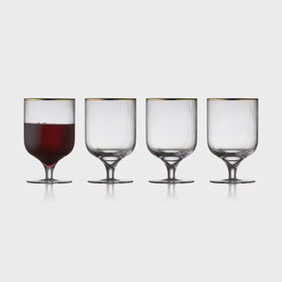 Lyngby Glas Palermo Gold wijnglas 30 cl 4-pack Transparant-goud