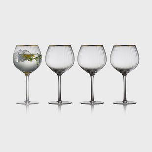 Lyngby Glas Palermo Gold gin & tonicglas 65 cl 4-pack Transparant-goud