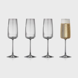 Lyngby Glas Zero champagneglas 30 cl 4-pack Kristal