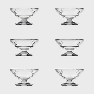 La Rochère Abeille glazen schaal op voet 20 cl 6-pack Transparant