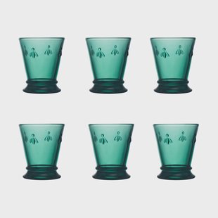 La Rochère Abeille drinkglas 26 cl 6-pack Smaragdgroen