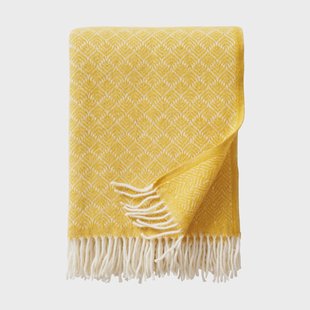 Klippan Yllefabrik Pampas wollen plaid 130x200 cm Geel