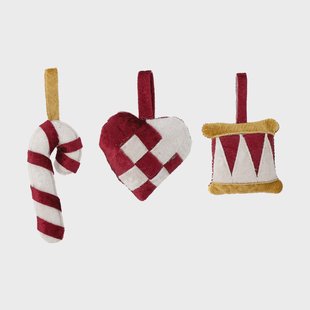 Bloomingville Velua decoratiehanger 3-delig Rood