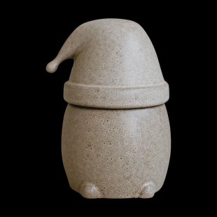 DBKD Eating Santa kom met deksel groot Beige