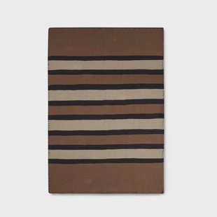 Lexington Striped Knitted Cotton plaid 130x170 cm Brown-beige-dark gray