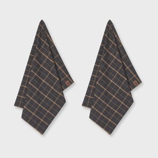 Humdakin Humdakin Recycled theedoek 45x70 cm 2-pack Brown plaid