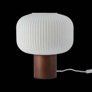 Scandi Living Fair tafellamp 34,5 cm Matglas-donkergebeitst essenhout