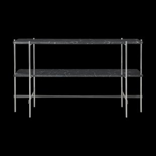 GUBI TS Console bijzettafel 120x30x72 cm Black marquina marble-staal
