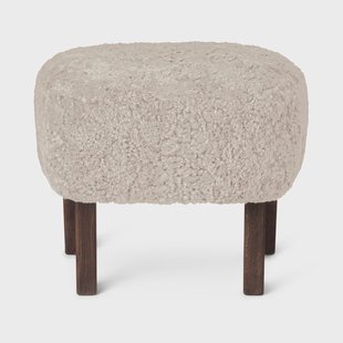 Audo Copenhagen Ingeborg voetenbankje Schapenvacht moonlight-poten gerookt eikenhout
