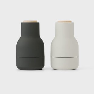 Audo Copenhagen Bottle Grinder kruidenmolen Small 2-pack Ash-carbon-beukenhout
