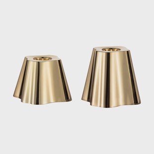 Iittala Aalto kandelaar 50 + 65 mm set van 2 Messing