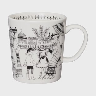 Arabia Emilia mok 30 cl Zwart-wit