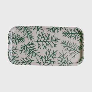 Fine Little Day Granris dienblad 22x43 cm Wit-groen