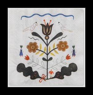 Fine Little Day Kurbits servet 33x33 cm 25-pack Wit-multi