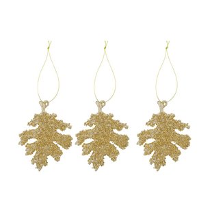 House Doctor Gliz kerstboomhangers 10,5 cm 3-pack Goudglitter