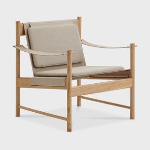 Brdr. Krüger HB loungestoel Geolied eikenhout-canvas natuur